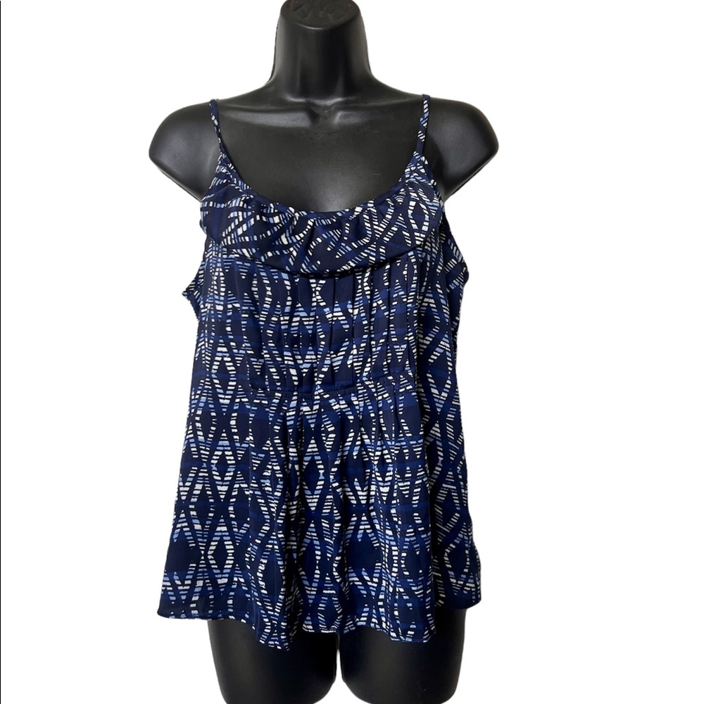 Gap Sz S tank top, blue/white diamond pattern cotton